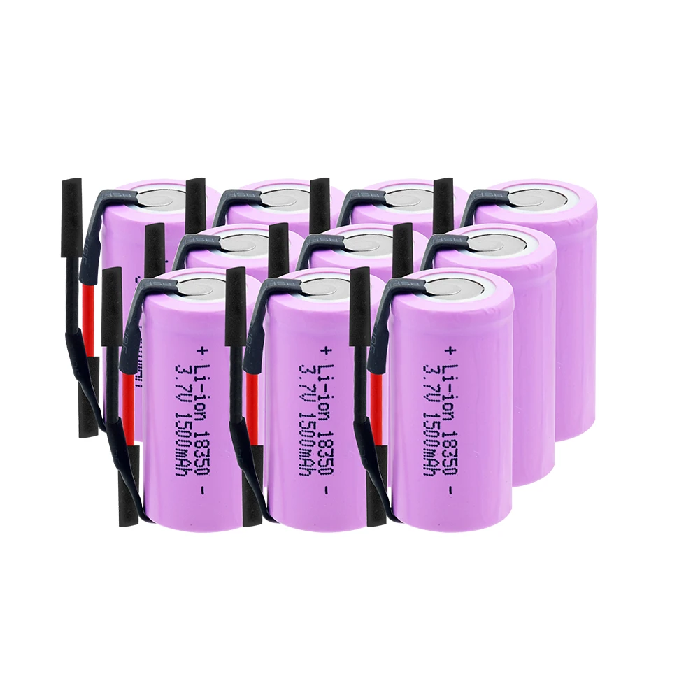 100% новый 6/8/10 шт литий ионная батарея 1500MAH 3 7 V 18350 аккумуляторная с высокой