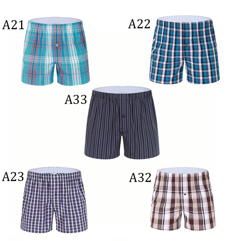 Plaid striped sexy men underwear brand cuecas boxers men cotton boxer shorts homme breathable underpants 5Pcs/lot