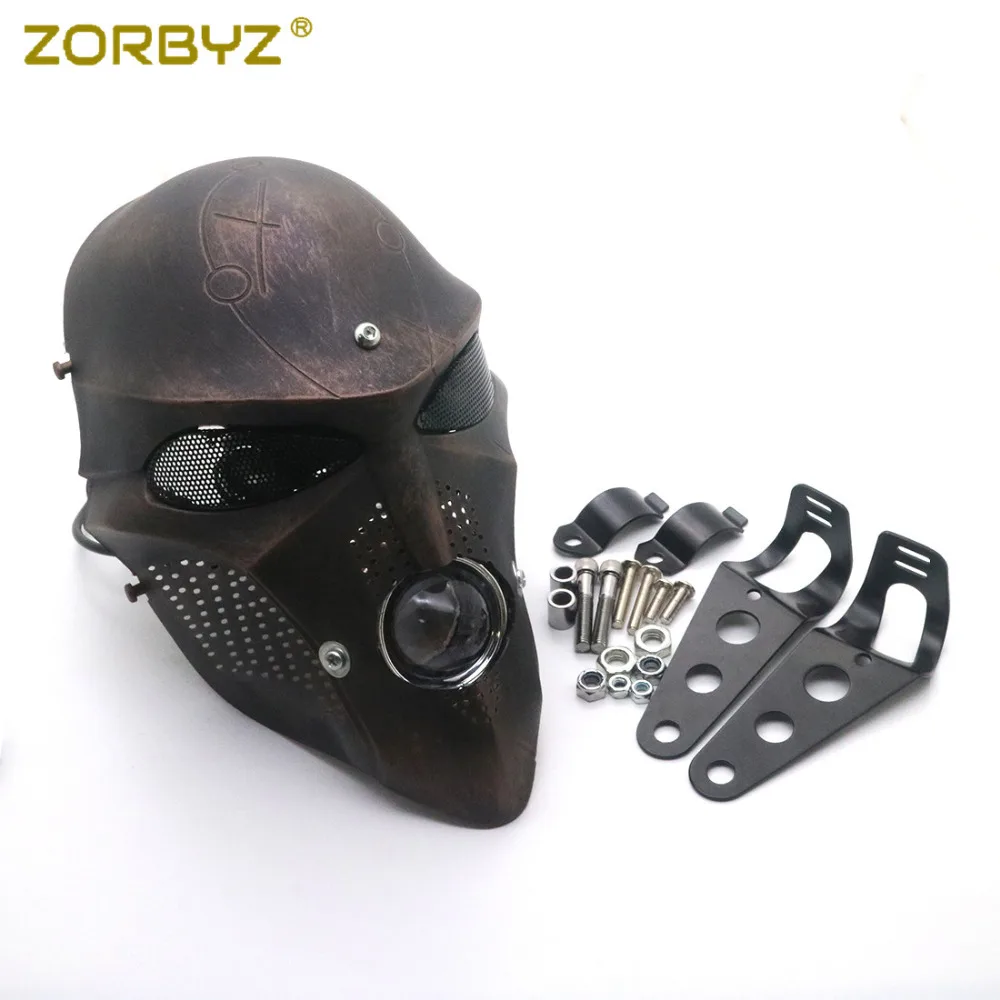 Головной фонарь ZORBYZ с черепом для мотоцикла медный светодиодный головной