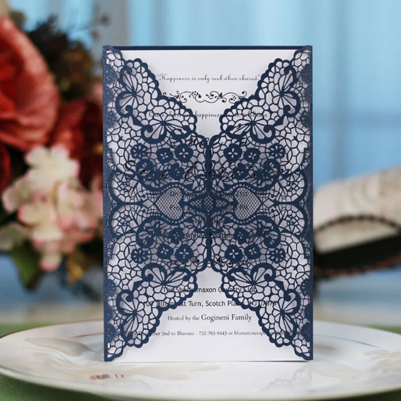 10 шт. Романтическая Свадебная пригласительная открытка для помолвки Изящные