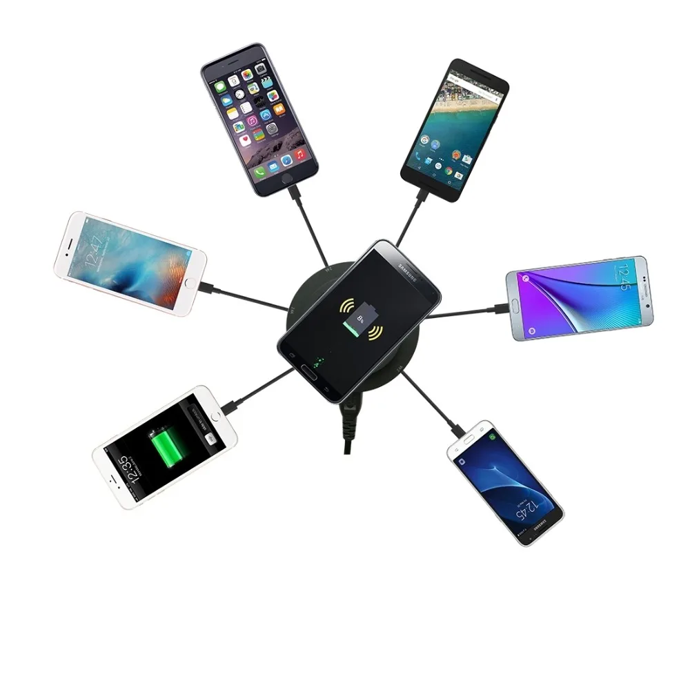 30 Вт 6A 6 USB портов быстрая зарядка для iPhone/iPad/смартфонов + Беспроводное зарядное