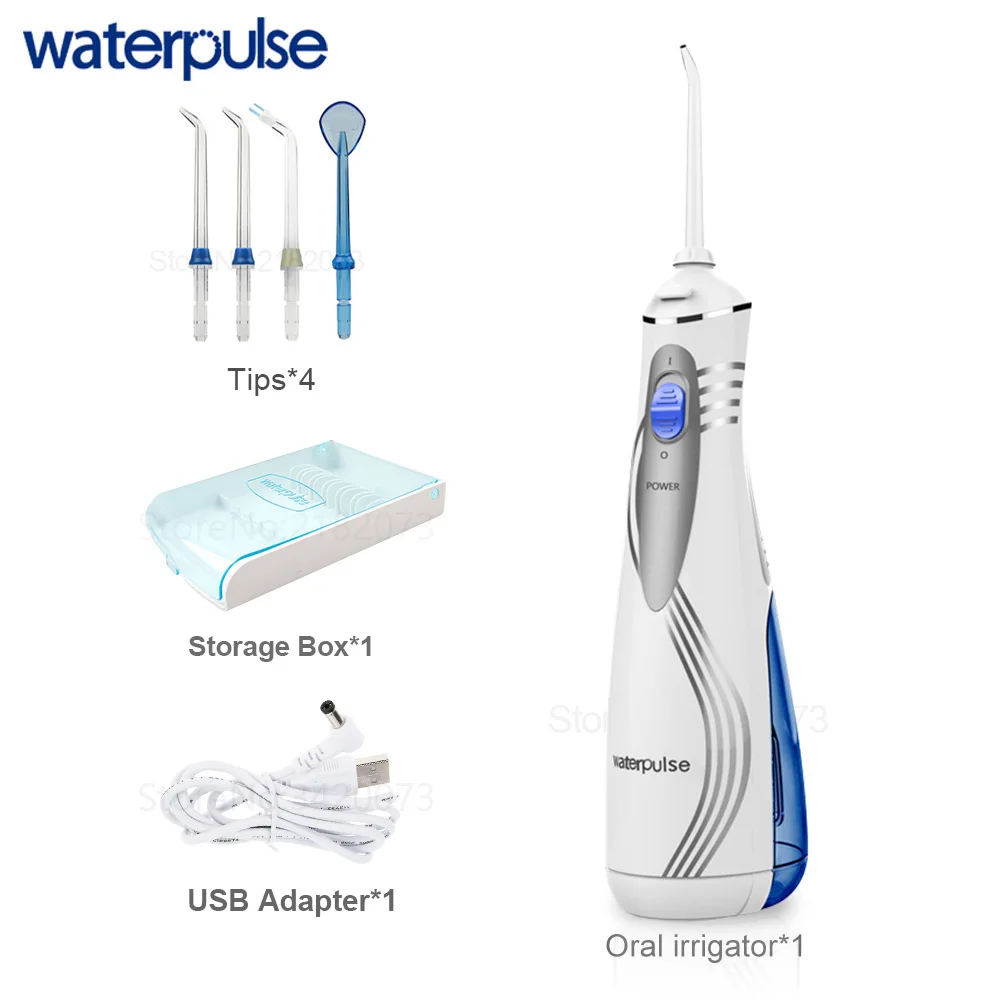 Белый Waterpulse V400 4 наконечника зубная нить портативный беспроводной Оральный ирригатор Электрический ирригатор для орошения полости рта 240 мл - Цвет: Белый