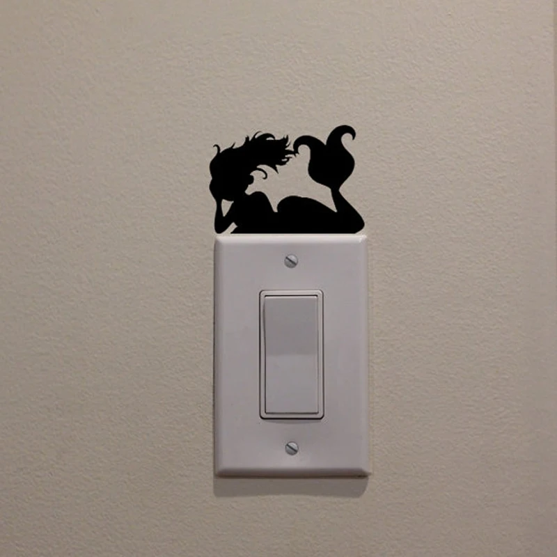 Художественный переключатель русалки наклейка для гостиной спальни