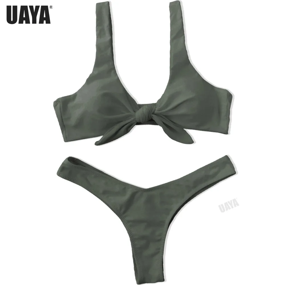 UAYA 2019 7 цветов горячие узлы мягкие стринги бикини сексуальный однотонный