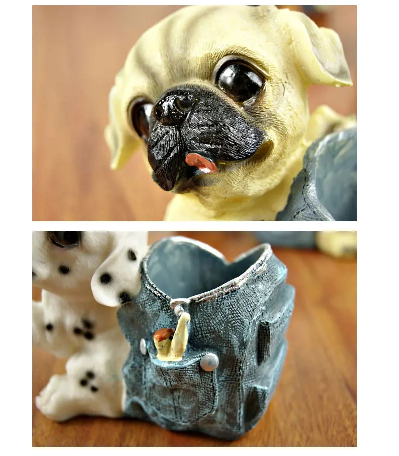 Happy Puppy Dog Ручки держатели детские игрушки изделия из смолы карандаш ваза фигурка для студентов подарок украшение дома аксессуары поставки