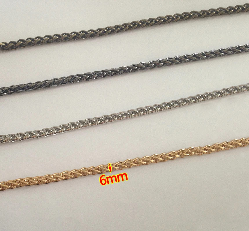 DIY 6 мм золото, серебро, пистолет черный, покрытие бронзового металла замена цепи плечевые ремни для маленькой сумки ручка с OT застежками