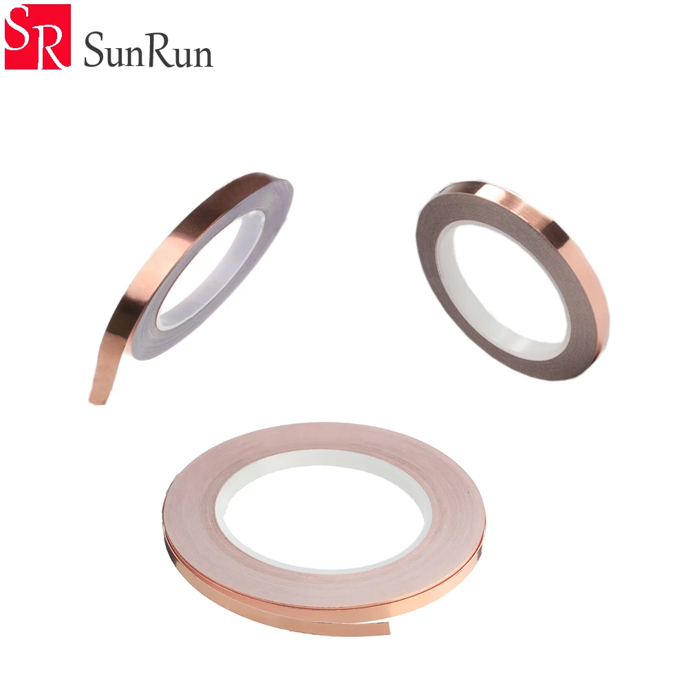 Одиночная клейкая проводящая медная лента 3 шт./лот 6 мм/8 мм/9 мм * 30 м защитная из