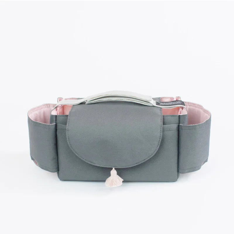 Grey pink 30X19CM Аксессуары для детской коляски, сумка, новая сумка для чашки, органайзер для детской коляски, коляска, багги, крюк для корзины, рюкзак, сумка для бутылки, автомобильная сумка Yoya - Цвет: Grey pink 30X19CM