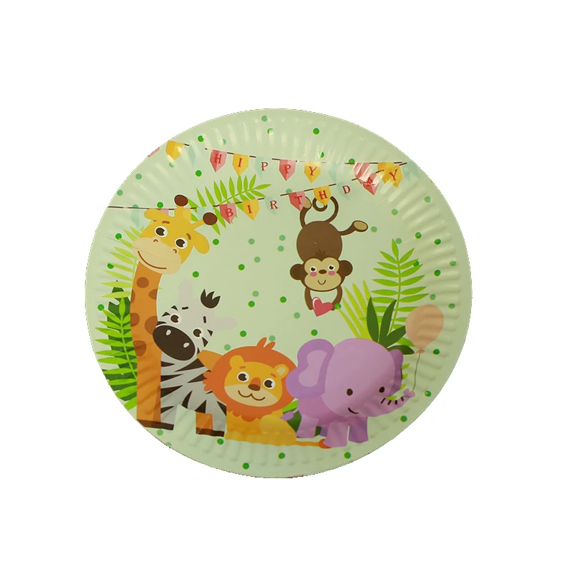 60pcs/pack disposable tableware set Safari theme party decorations paper plates napkins cups | Дом и сад
