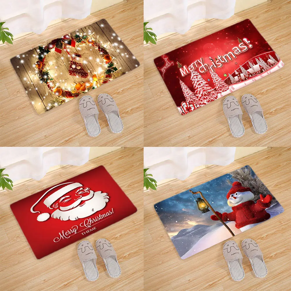 Рождественский Противоскользящий нескользящий коврик в виде снежинки напольный