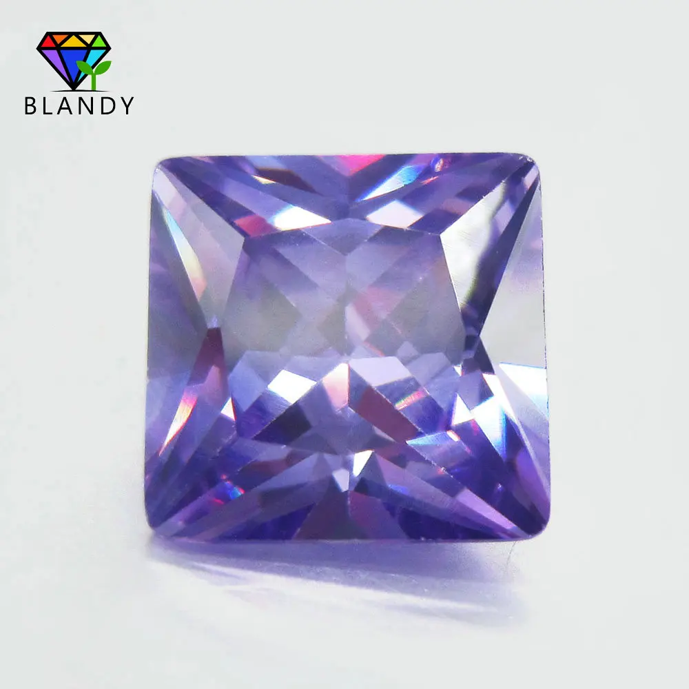 Lavender 50 шт./лот 1,5*1,5 мм~ 12*12 мм 5A белый, оливковый, фиолетовый, черный, розовый квадратной формы кубического циркония камень Принцесса Cut свободные CZ драгоценные камни - Цвет: Lavender