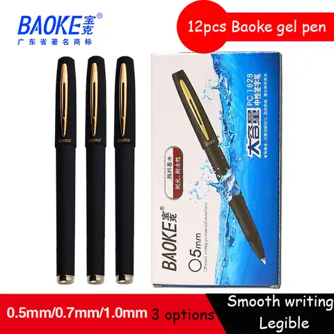 Оригинальная ручка Baoke с гелевыми чернилами 0,5 мм/0,7 мм/1,0 мм 12 шт. матовая нейтральная ручка большой емкости для школы и офиса