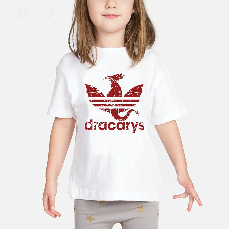 Dracarys/футболка для маленьких девочек коллекция года, детская одежда «Игра Престолов Дейенерис» Детская летняя футболка «Мама дракона» костюм Khaleesi