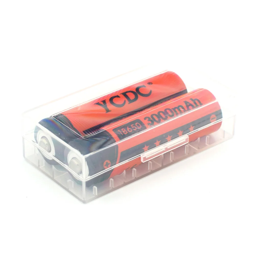 YCDC 2 шт литий-ионные 18650 аккумуляторные батареи 3,7 V 3000mAh литиевая батарея для 3,7 v power Bank фонарик батарея+ Batery Box