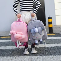 2019 cute lovely kids plush backpack flamingo toy mini school bag childrens gifts kindergarten boy girl baby student bags
