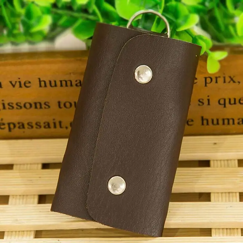 Brown 1 шт. RoseDiary новые модные кошельки для ключей для женщин и Мужчины искусственная кожа брелок сумка кошелек Чехол из искусственной кожи сумки для повседневного стиля - Цвет: Brown