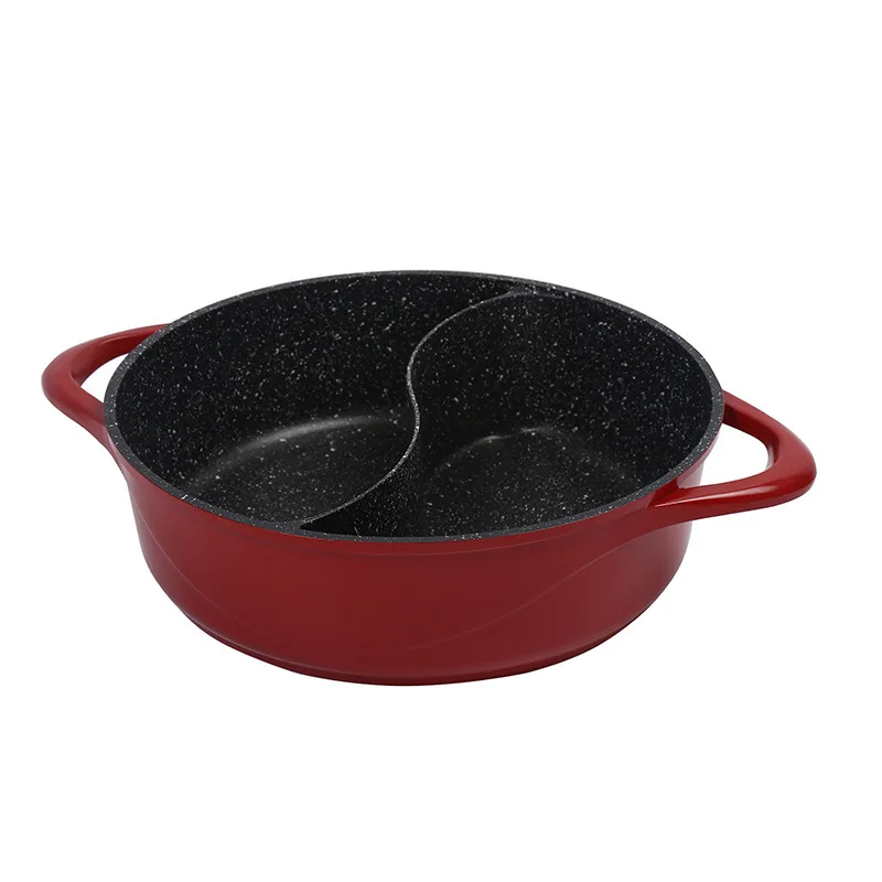 

Chinese Sichuan non stick medical stone hot pot Yuanyang two-flavor soup stew pan special cooker commercial household thickening