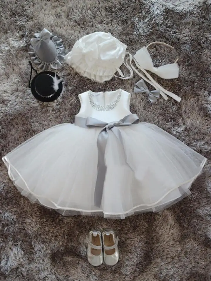 White Nicoevaropa/платье для новорожденных девочек; платье на крестины для малышей; белое платье-пачка для девочек на день рождения; Одежда для маленьких церемоний - Цвет: White