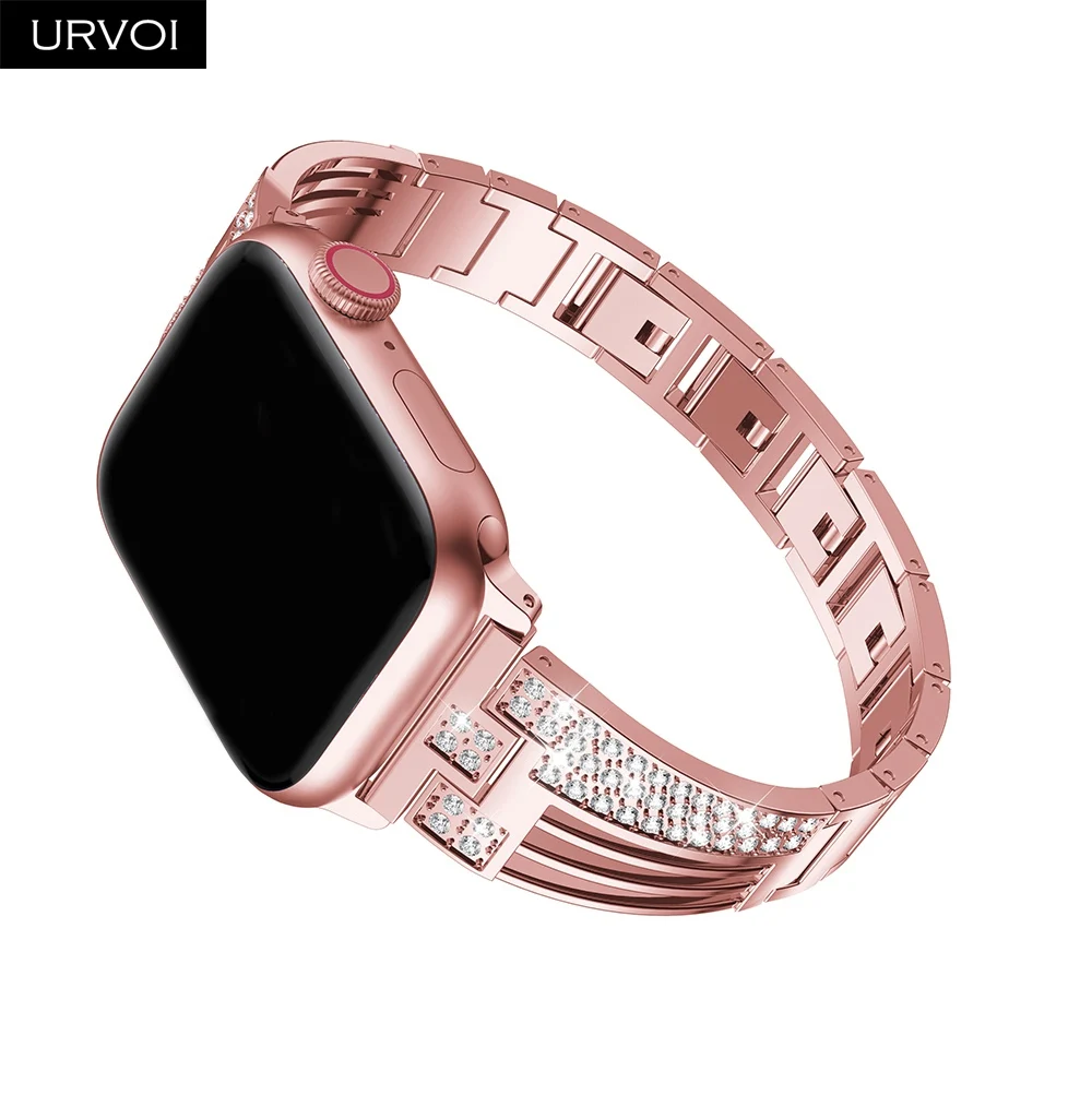 URVOI band для Apple Watch series 6 5 4321 модный браслет с резьбой девочек роскошный ремешок