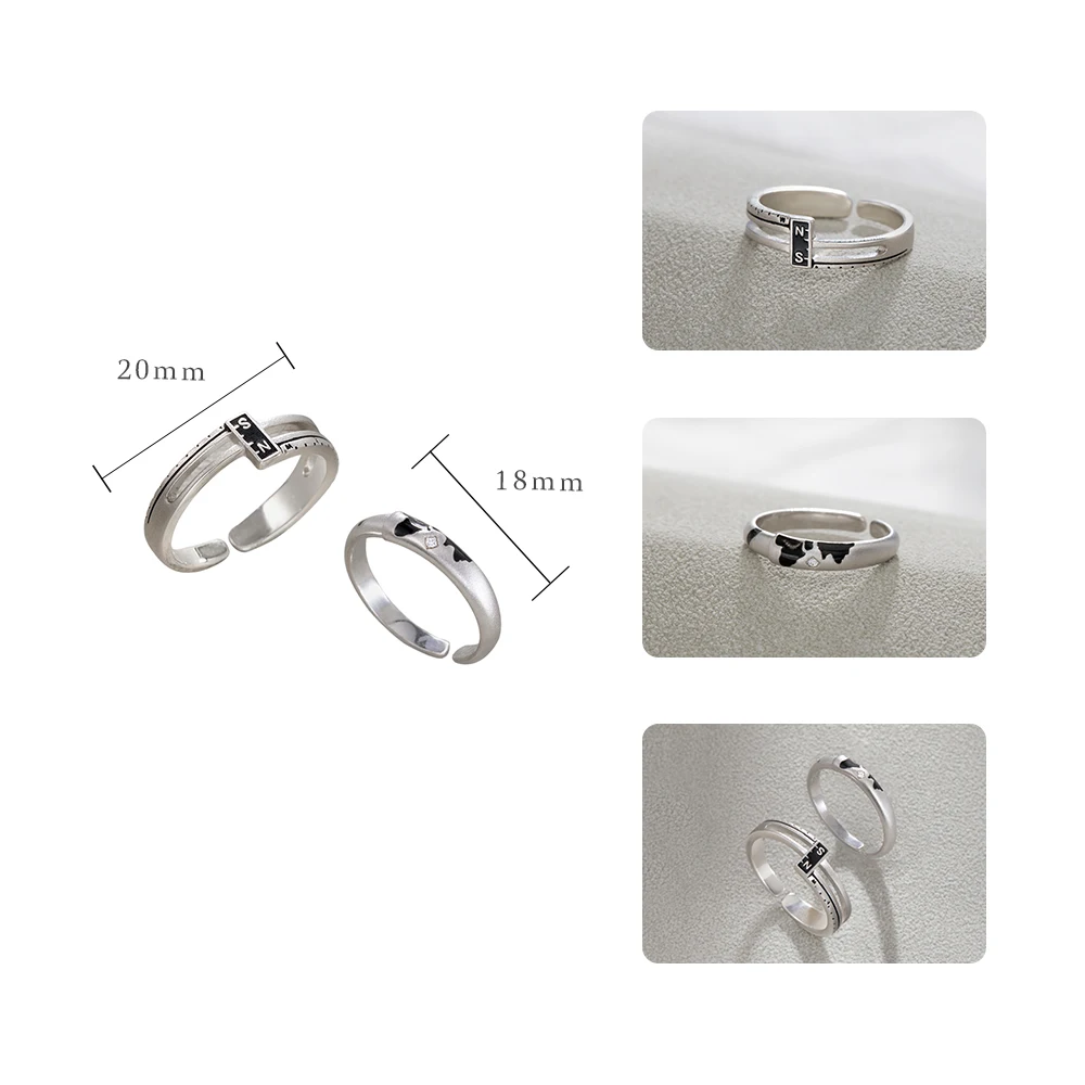 Thaya Coordinate N/S s925 Стерлинговое Серебро, пара колец, карта Азии, элегантные ювелирные изделия для женщин, подарок на помолвку