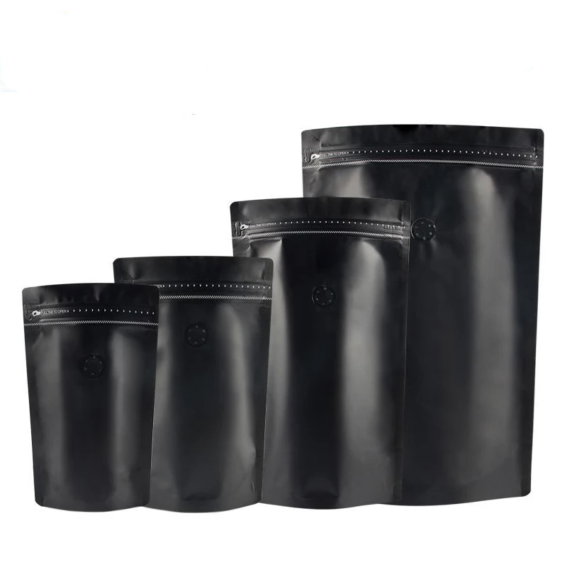 Мешочки для кофе с клапаном различные размеры 50 шт. толщина тепло молния