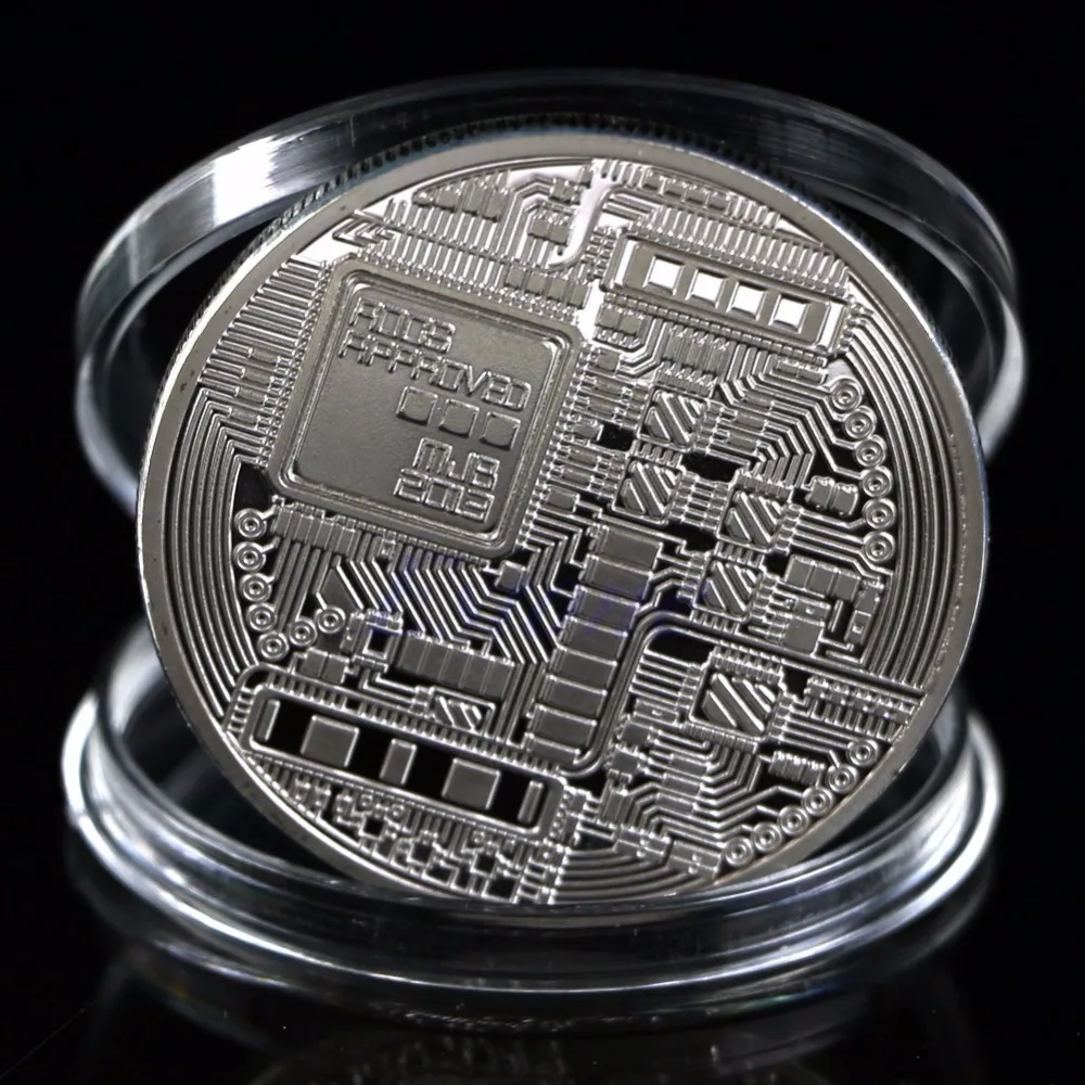 1 шт. Посеребренная монета Биткойн Коллекционная арт-коллекция монет btc подарок физический дропшиппинг