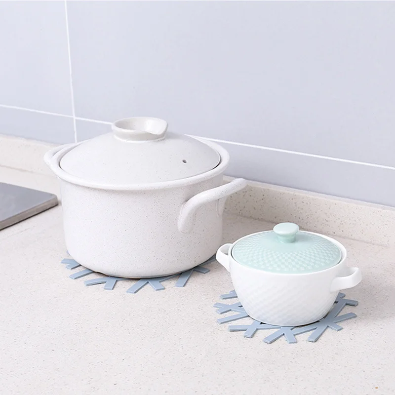 Домашняя пустотелая кастрюля коврик анти-горячий Снежинка форма термостойкие