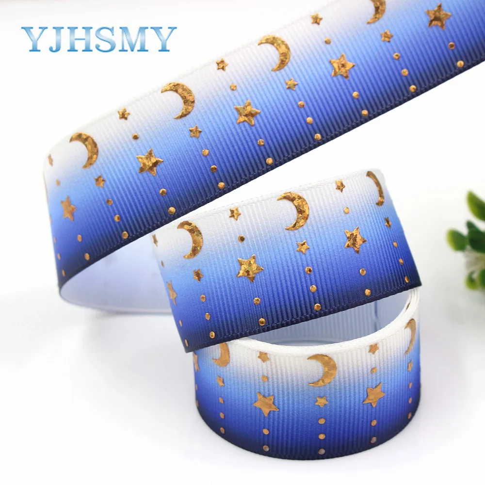 YJHSMY G-18808-849 25 мм 10 ярдов лазерная Венера Луна печать grosgrain лента DIY головной убор