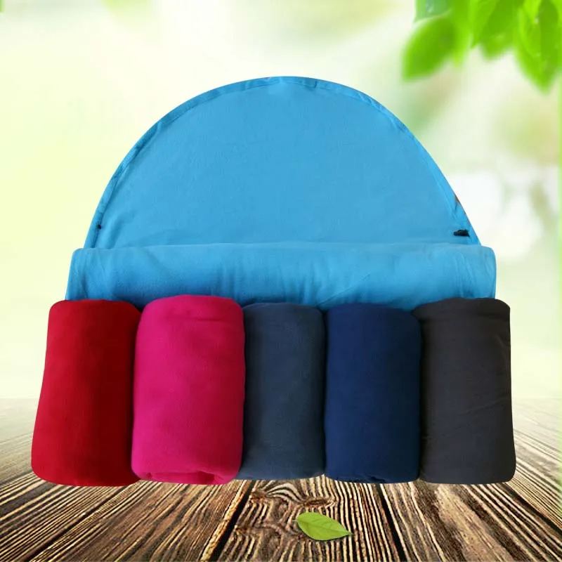 Спальный мешок из флиса с шляпой Портативный Открытый Отдых Путешествия теплый
