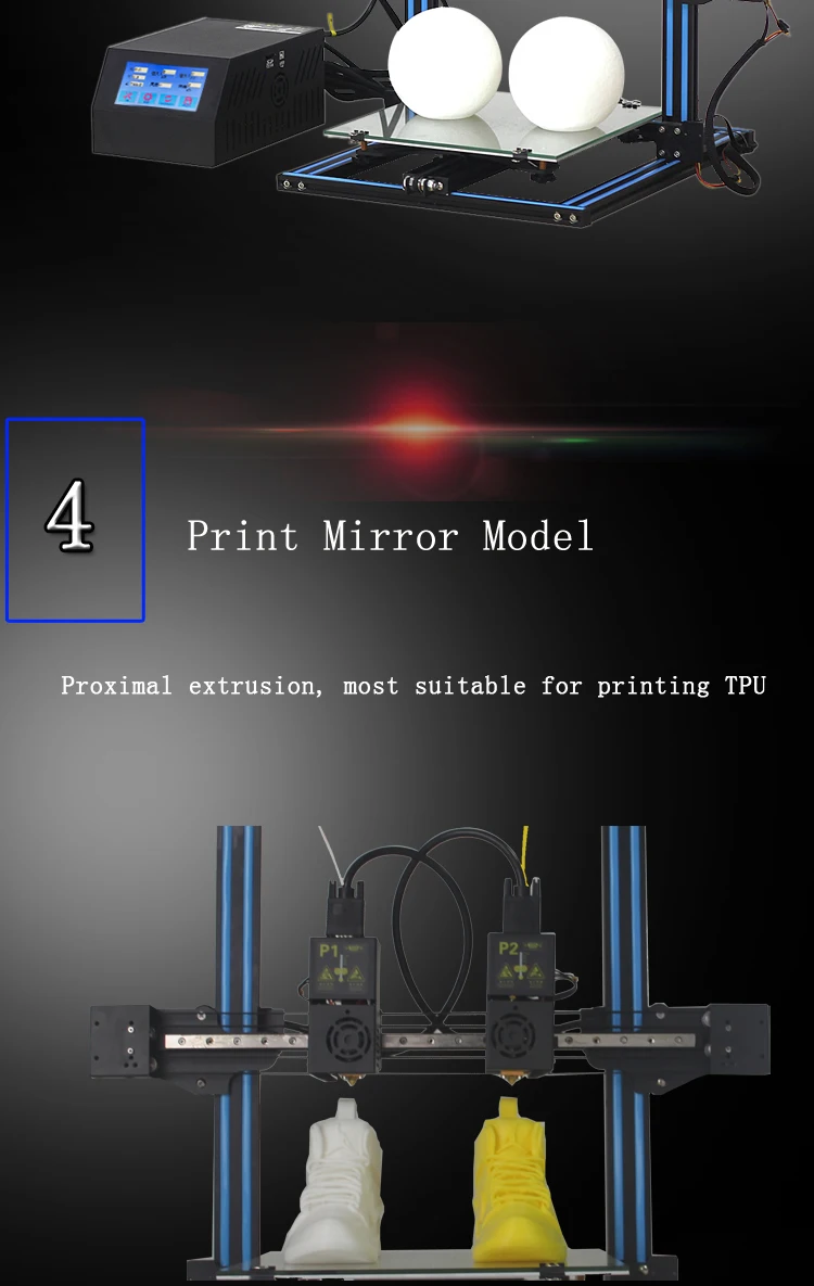 SunDcreate двойное сопло 3d принтер impressora 3d Два цвета и двойное сопло с 300x300x400 мм платформой