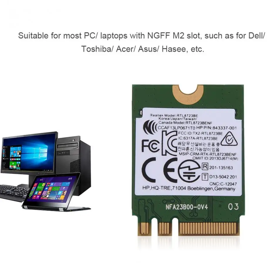2,4G Bluetooth wifi сетевая карта беспроводная карта 2 в 1 для Dell Toshiba acer Asus с NGFF M2 слотом сетевые карты