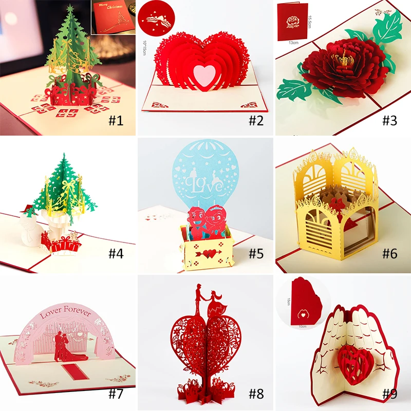 Поздравительные открытки 3D открытка с благодарностью ручной работы в форме