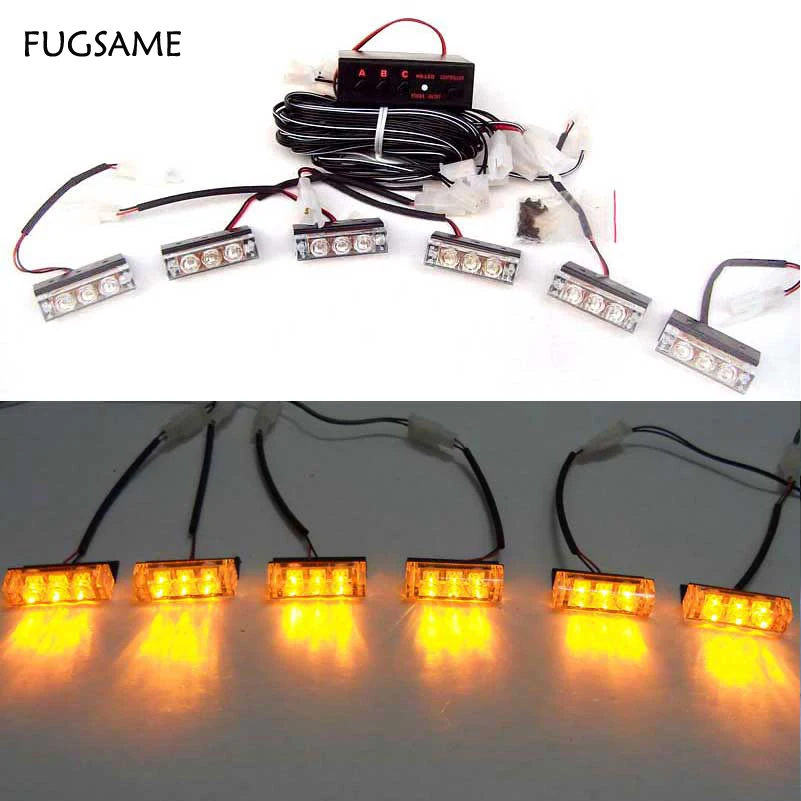 FUGSAME автомобиль грузовик LED 6x3 яркий мигающий и мерцающий гриль лампа стробоскопы