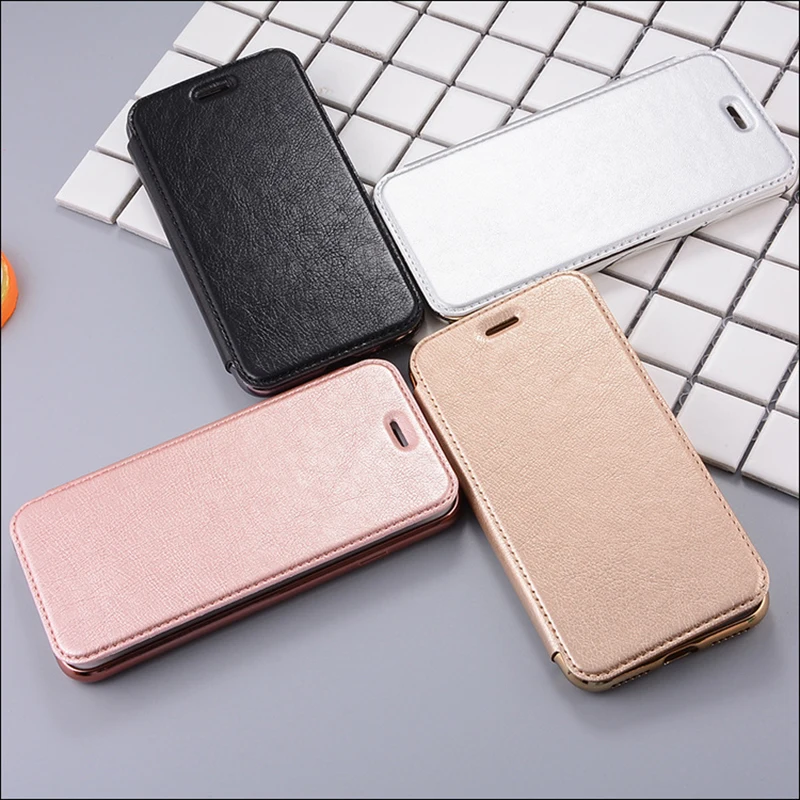 Чехол-Кошелек с гальваническим покрытием для iPhone X, 5, 5S, SE, 6, 6S Plus, 7, 8 Plus, мягкий ТПУ+ прозрачный кожаный флип-чехол с подставкой