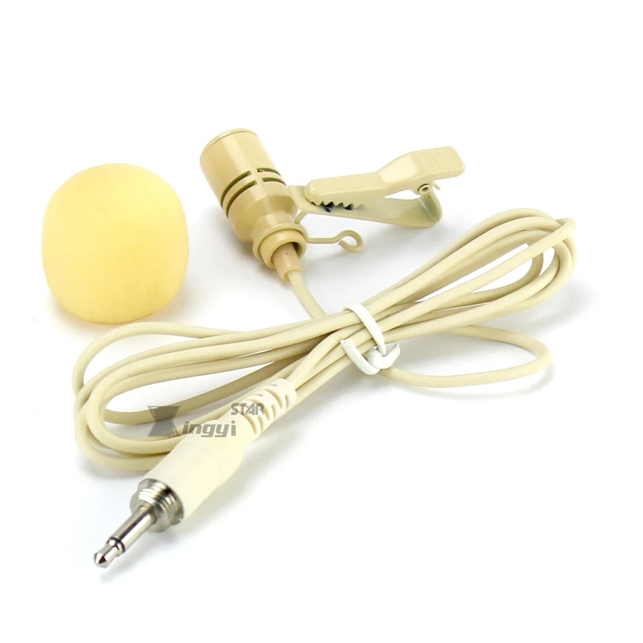 4 шт. бежевый конденсаторный петличный микрофон на зажиме лацкане с винтовой