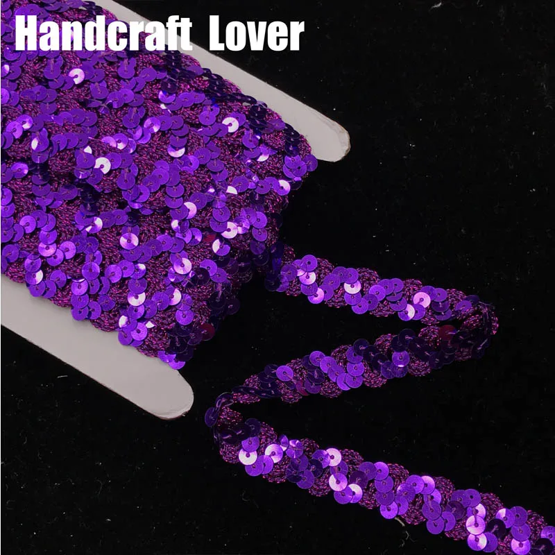 10 Отделка с блестками 10 ярдов блестящая Бисероплетение Блестки кружевная ткань для костюма сценическая танцевальная одежда ленты художественное оформление ручной работы - Цвет: 10