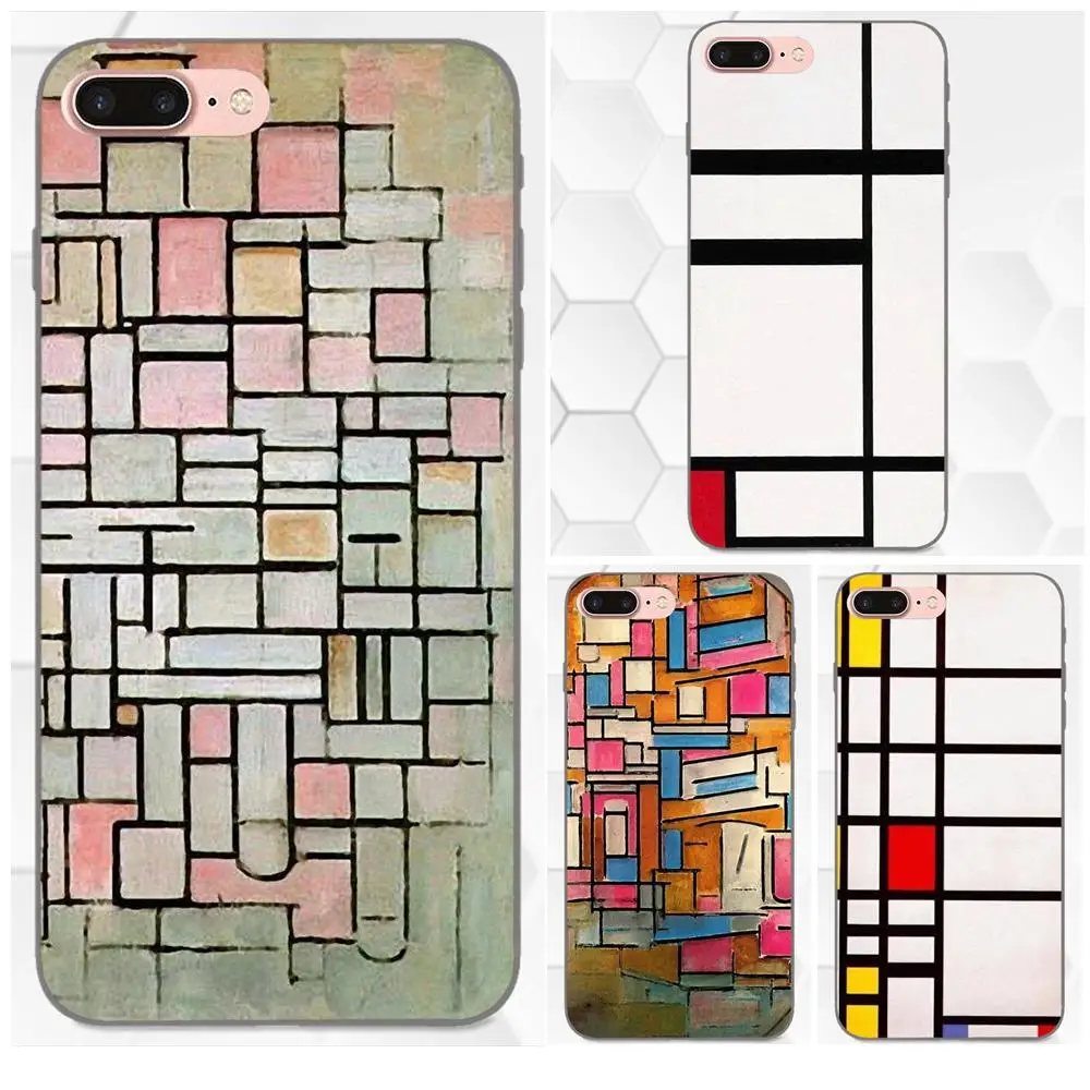 Абстрактное искусство Piet Mondrian Мягкий ТПУ популярный для Xiaomi Redmi Note 2 3 4 4A 4X 5 5A 6 6A Plus