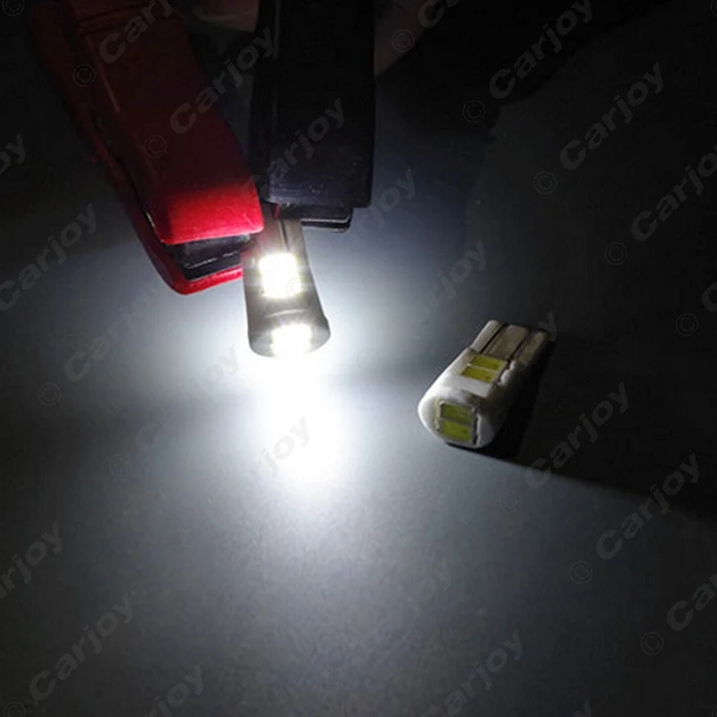 LEEWA 50 шт. DC12V Белый T10 194 168 6SMD 5730 чип Клин керамика светильник автомобильная