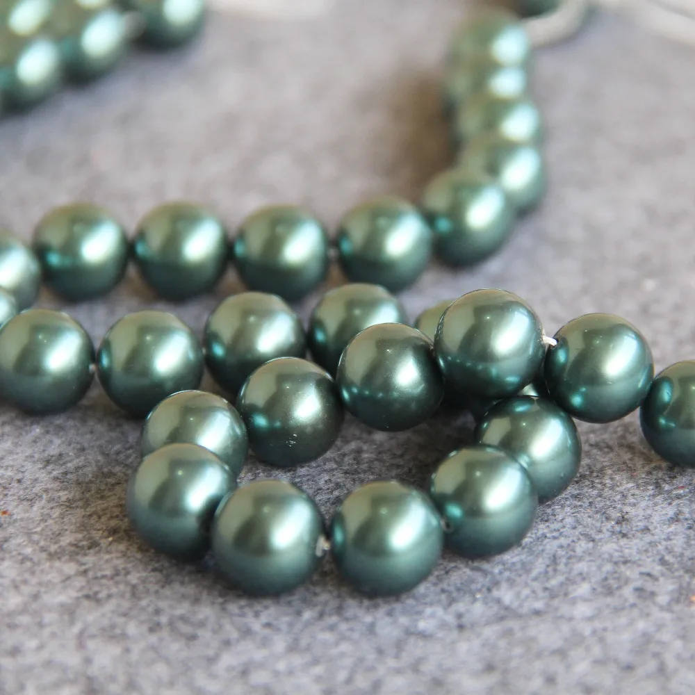 Новинка для ожерелья и браслета 12 мм светло-зеленые жемчужные бусины в виде