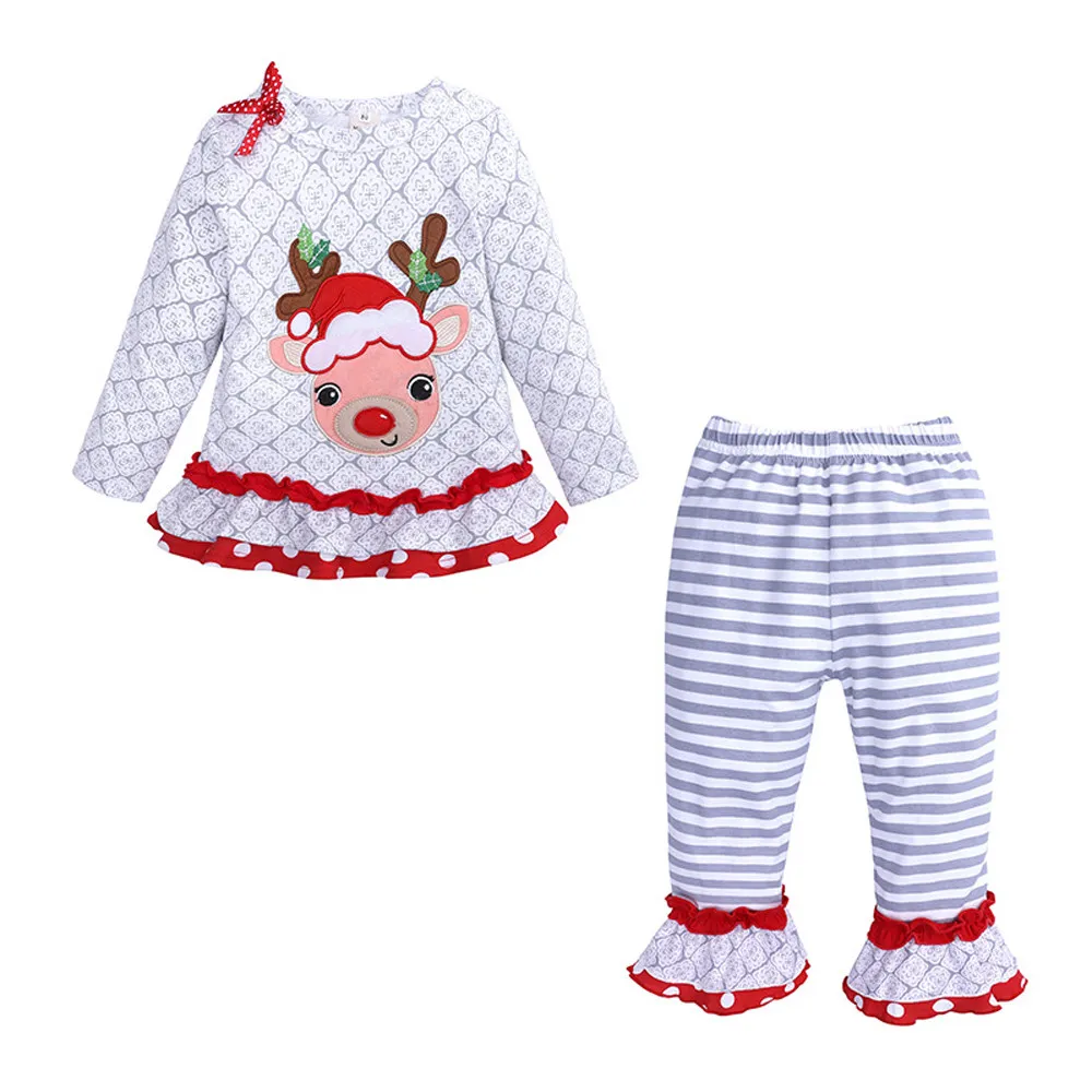 Модная Милая Одежда для новорожденных девочек с рисунком лося свитер капюшоном