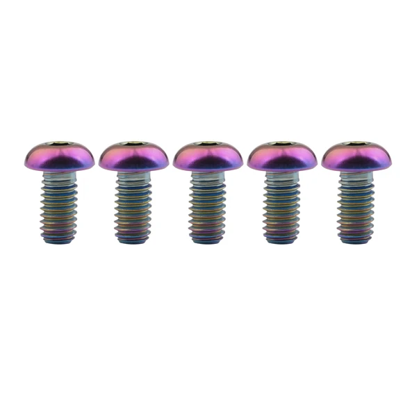Rainbow Wanyifa Ti болты M4 x 8 10 12 15 20 мм Кнопка шестигранный ключ коническая головка титановый винт для велосипеда 5 шт./лот - Цвет: Rainbow