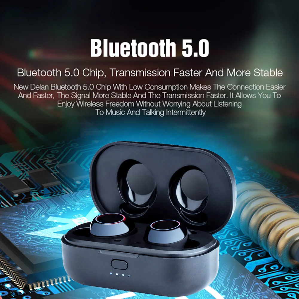 Bluetooth 5,0 TWS наушники настоящие беспроводные Близнецы наушники спортивные bluetooth наушники гарнитура с зарядным устройством