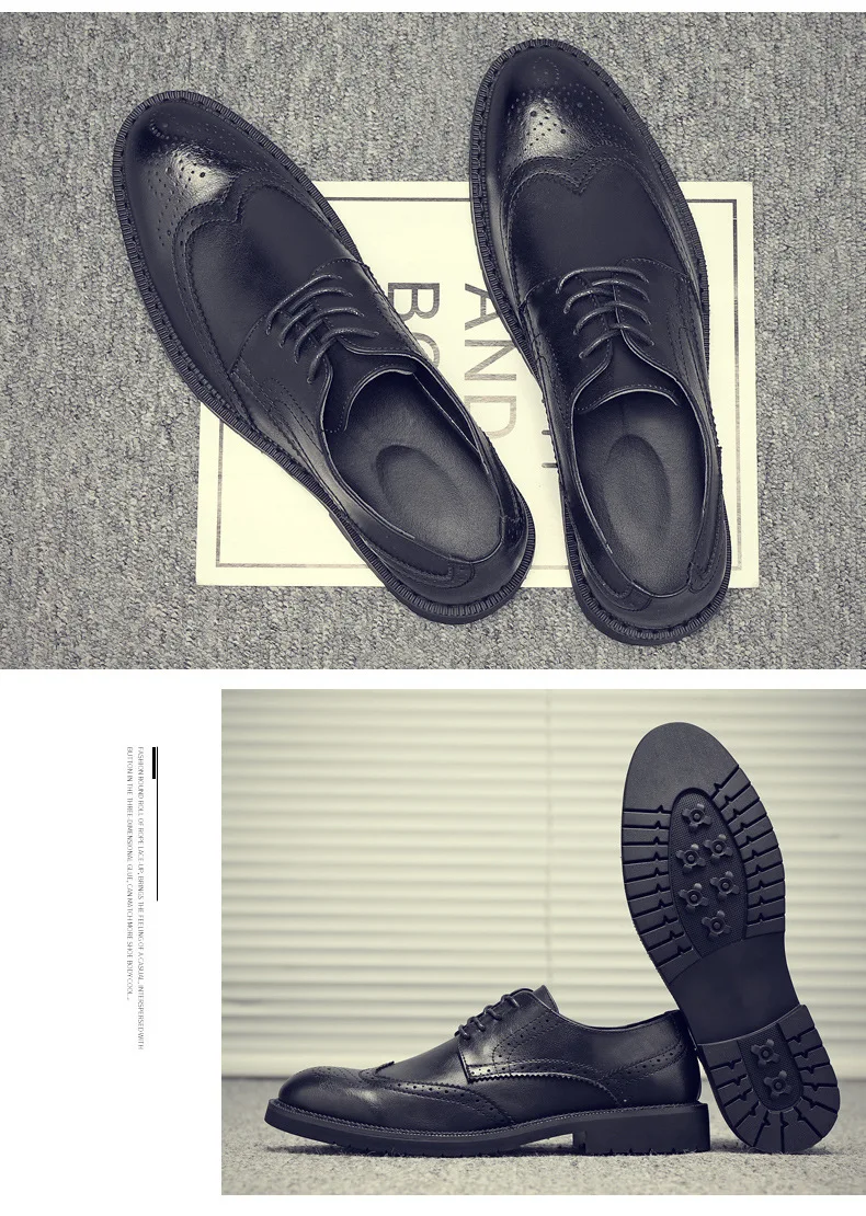 NPEZKGC Spring Big Size Men Leather Shoes Fashion Dress Business Shoes Lace Up Men Formal Oxfords Shoes For Men Wedding Shoes