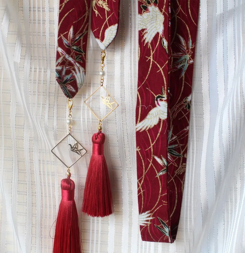 Наденьте на лоб ленту для волос hanfu tassel горячее тиснение парча Карп съемная бахрома кран шины аксессуары для волос