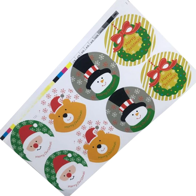 

80pcs/lot Merry Christmas round package seal sticker Christmas Santa Claus gift label self adhesive sticker