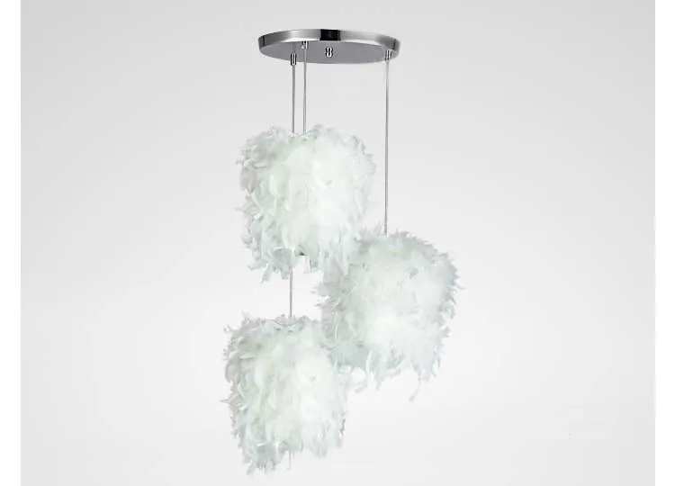 Белые садовые подвесные лампы с тремя головками светильники перьями для