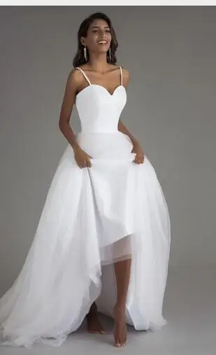 Пляжные свадебные платья на бретелях-спагетти новинка 2018 Vestido Noiva Praia простые