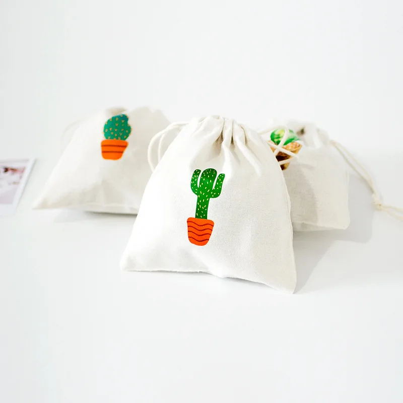 YILE Хлопок Drawstring чай подарок Сортировка мешок путешествия косметичка печать