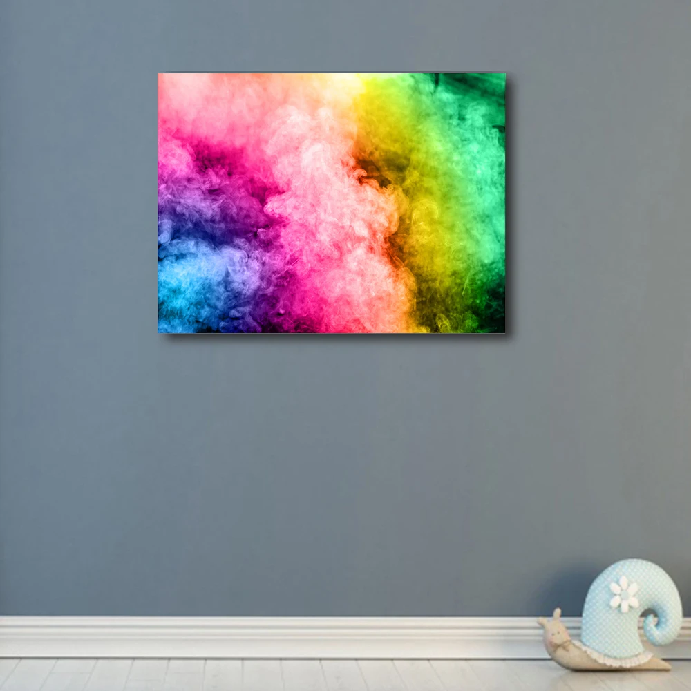 Laeacco Colored Fog Abstract Nordic Decor Canvas Prints Poster Pictures Oil Painting for Living Room Bedroom Home Ark | Дом и сад