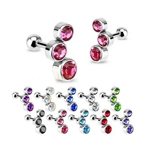 1 Pc Women Rhinestone Tragus Cartilage Stud Short Barbell Body Piercing Earring | Украшения и аксессуары
